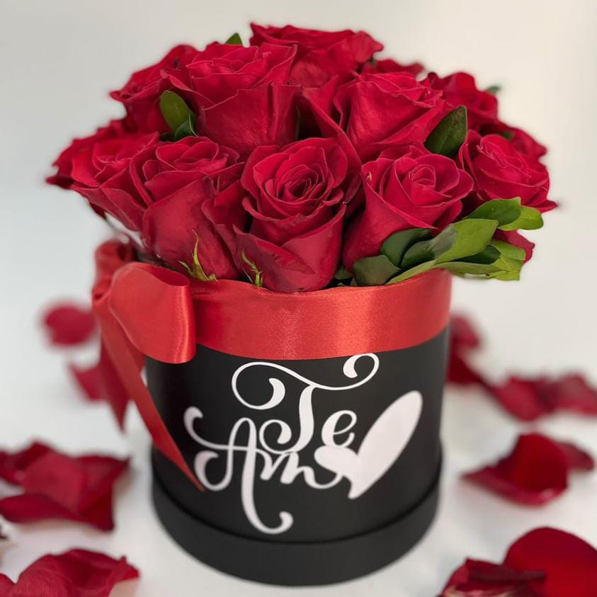 Box te amo com rosas colombianas