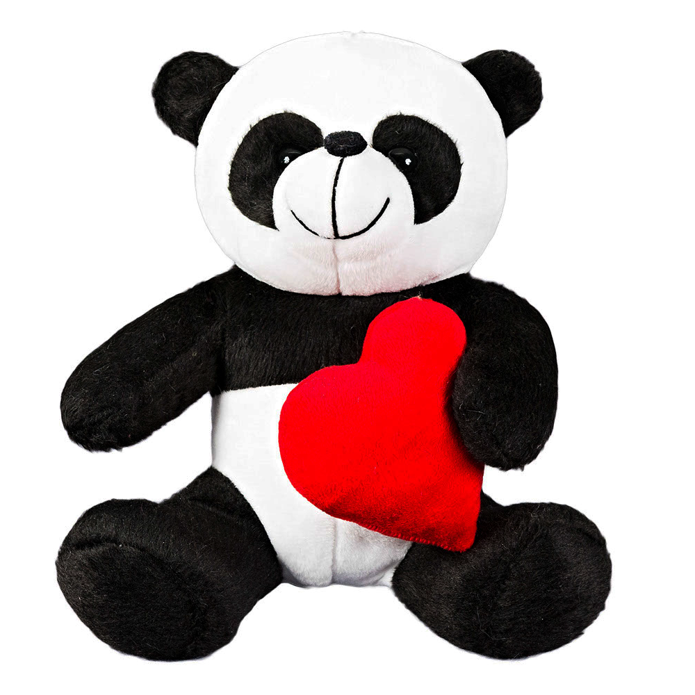 Pelúcia panda com coração