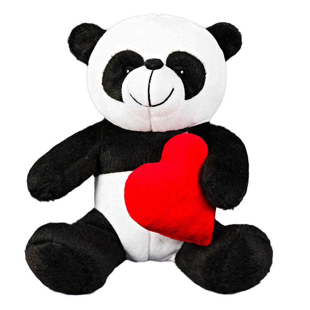 Pelcia panda com corao 16cm